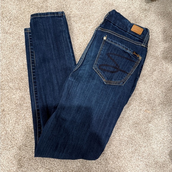 Seven7 Blue Skinny Jeans with Indigo Wash - Picture 1 of 3